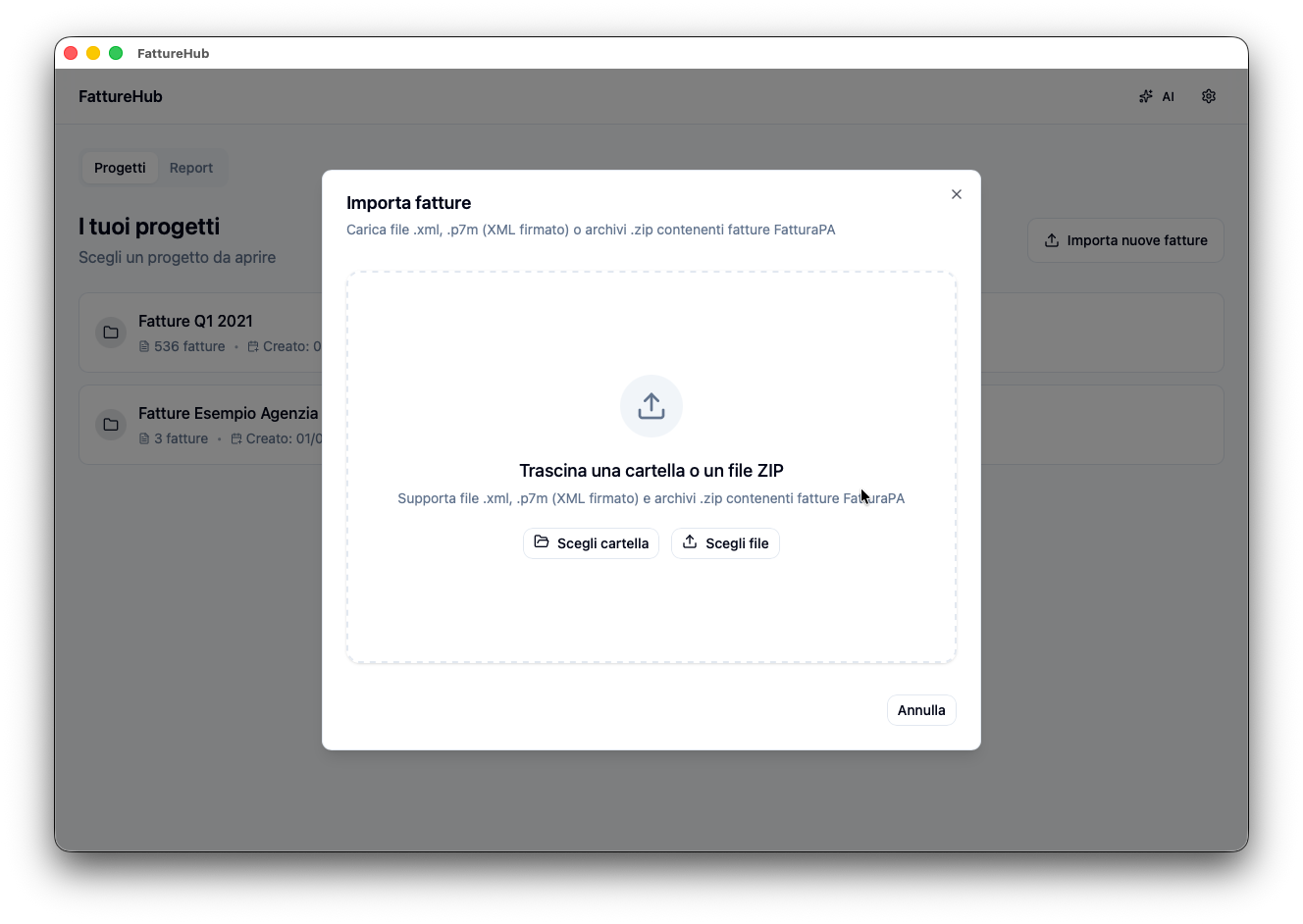 Anteprima app FattureHub